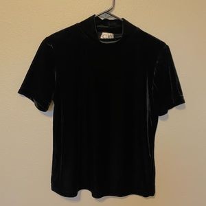 Clio Velour Mock Neck Blouse